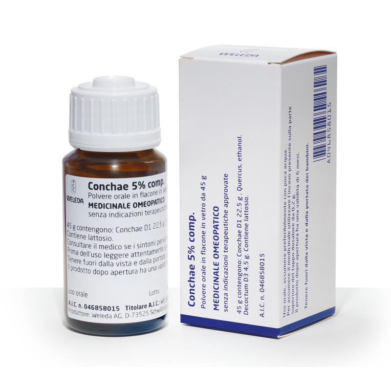 Conchae 5% comp polvere orale flacone 45 g Conchae 5% comp polvere orale flacone 45 g