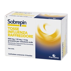 Sobrepin tosse influenza raffreddore orale 10 buste 650 mg +20 mg + 4 mg