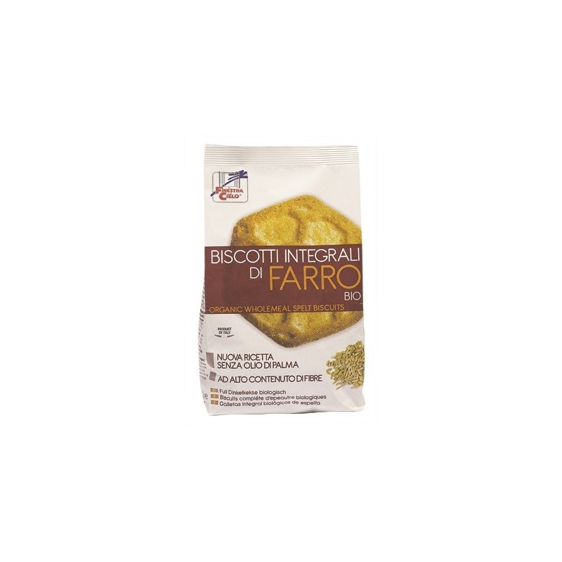 Fsc biscotti integrali di farro bioa ad alto contenuto di fibre con olio di girasole senza olio di palma 400 g