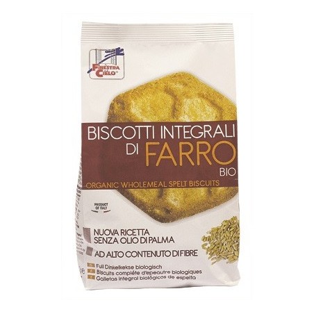 Fsc biscotti integrali di farro bioa ad alto contenuto di fibre con olio di girasole senza olio di palma 400 g