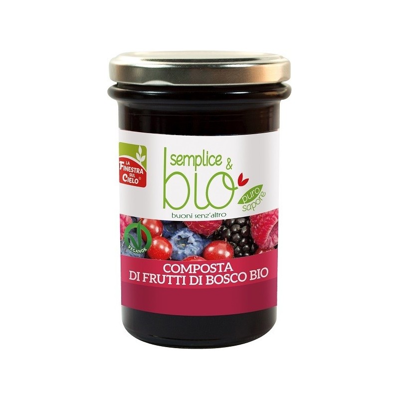 Composta di frutti di bosco con polpa di mela bio 320 g Composta di frutti di bosco con polpa di mela bio 320 g