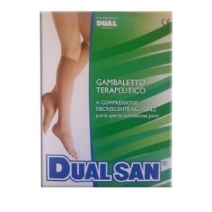 Gambaletto terapeutico dualsan a compressione decrescente kkl1 punta aperta beige unisex 2 1 paio
