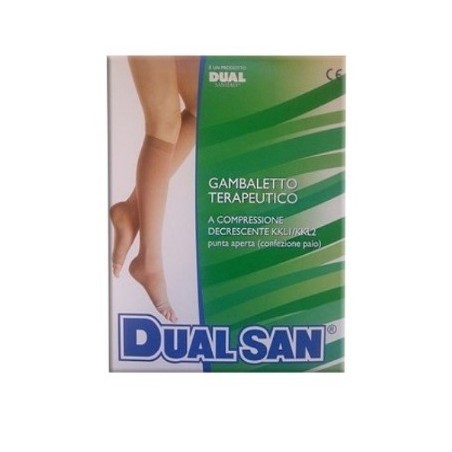 Gambaletto terapeutico dualsan a compressione decrescente kkl1 punta aperta beige unisex 2 1 paio