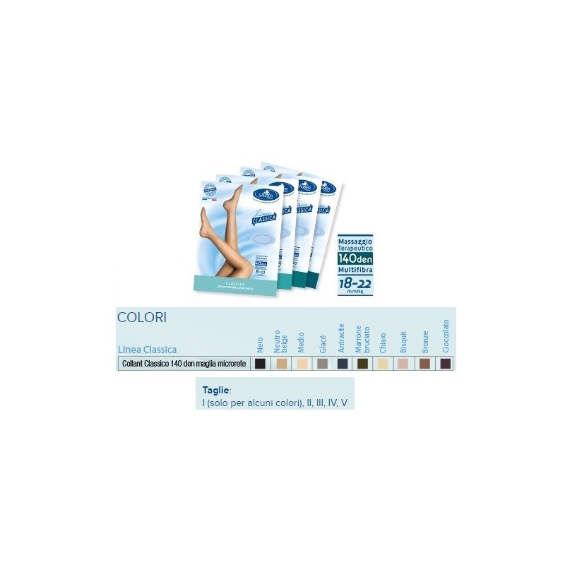 Sauber collant 140 denari maglia microrete chiaro 4 linea classica