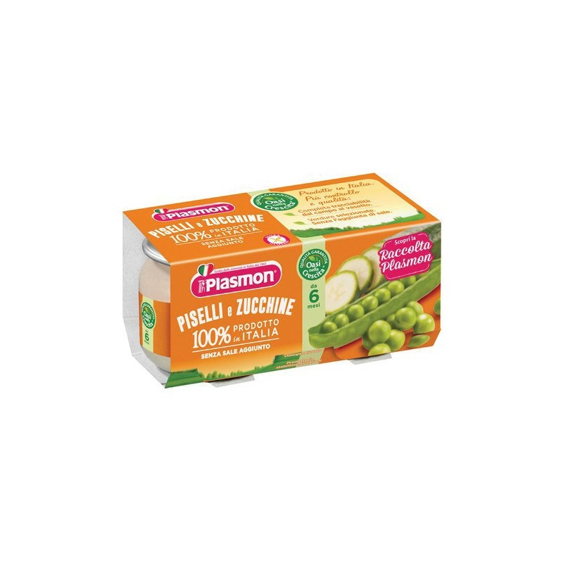 Plasmon omogeneizzato piselli zucchine 80 g x 2 pezzi Plasmon omogeneizzato piselli zucchine 80 g x 2 pezzi