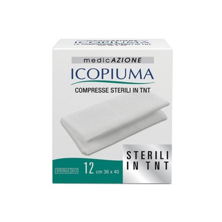 Garza compressa in tessuto non tessuto icopiuma autoadesiva36x40cm 12 pezzi