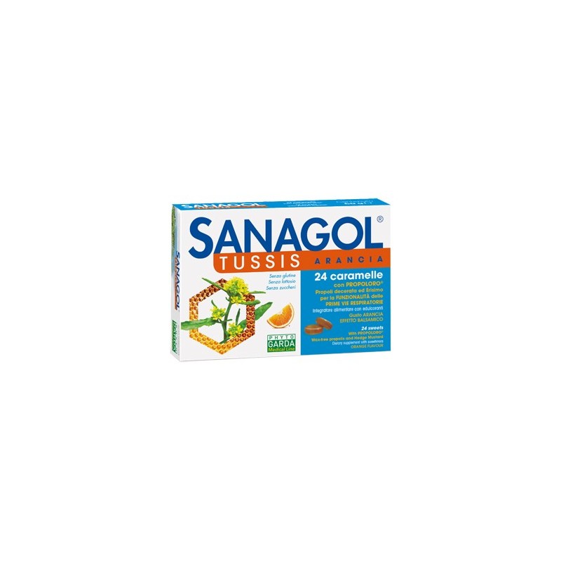 Sanagol tussis arancia 24 caramelle