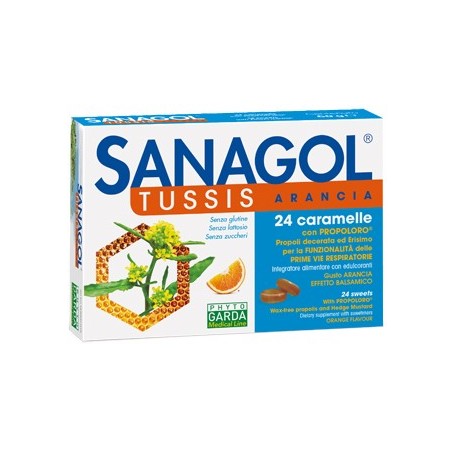 Sanagol tussis arancia 24 caramelle