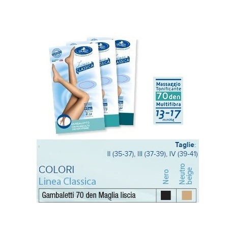 Sauber gambaletto 70 maglia liscia nero 4 linea classica