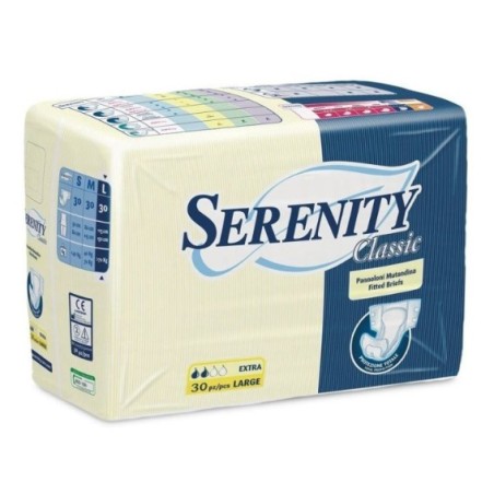 Pannolone per incontinenza serenity classic superdry formatoextra large 30 pezzi