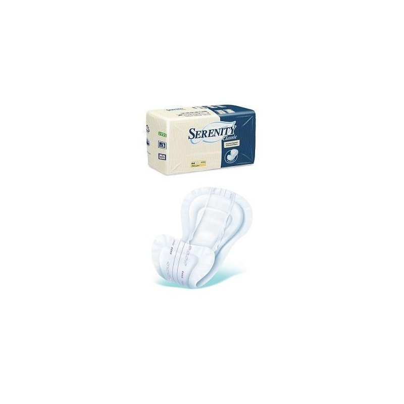 Pannolone per incontinenza serenity classic sagomato plus tessuto non tessuto 30 pezzi
