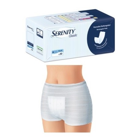 Pannolone per incontinenza formato rettangolare con barrieraserenity 30 pezzi