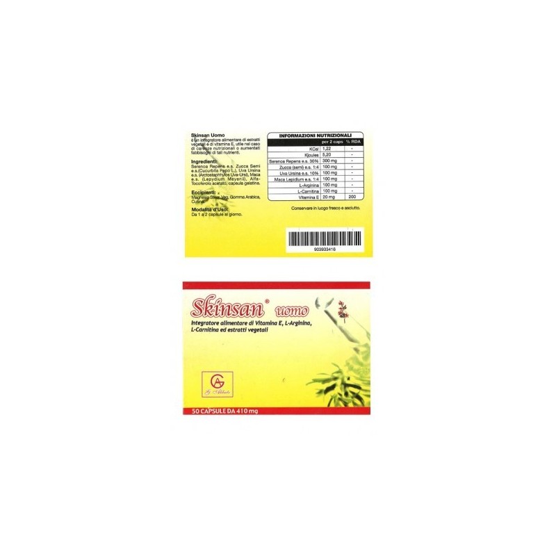 Skinsan uomo vitamina e 50 capsule Skinsan uomo vitamina e 50 capsule