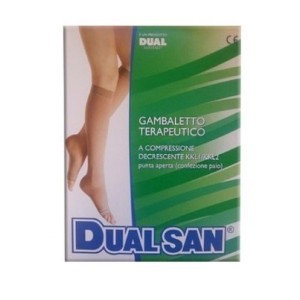 Gambaletto terapeutico dualsan a compressione decrescente kkl1 punta aperta beige unisex 5 1 paio