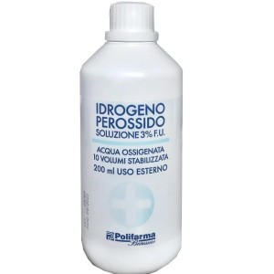 Perossido di idrogeno stabilizzato a 10 volumi fu edizione vigente uso esterno 200 ml flacone serigrafato