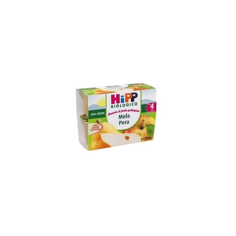 Hipp bio frutta grattuggiata mela pera 4x100 g