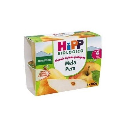 Hipp bio frutta grattuggiata mela pera 4x100 g