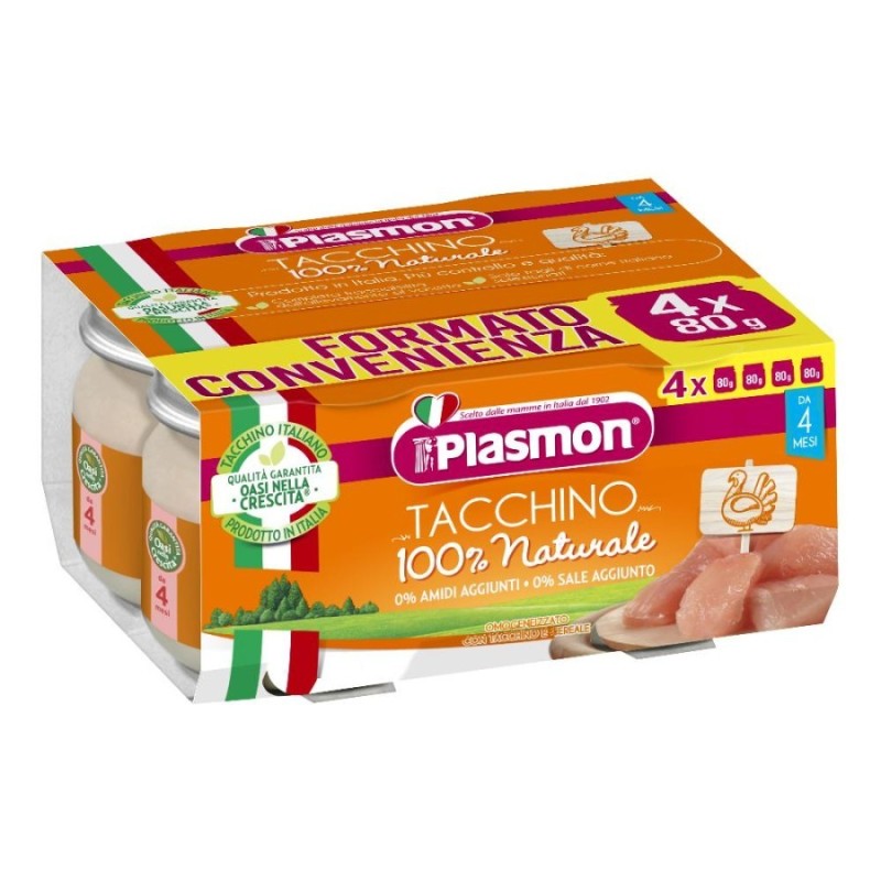 Plasmon omogeneizzato tacchino 4 x 80 g con gift Plasmon omogeneizzato tacchino 4 x 80 g con gift