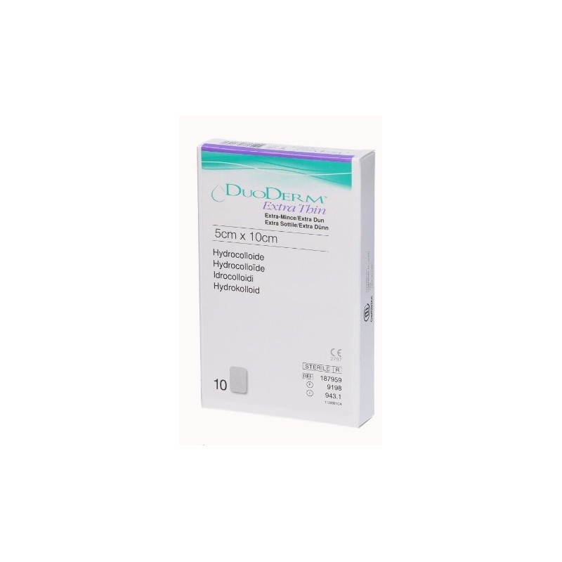 Medicazione con idrocolloidi sterile duoderm extra sottile 10x5cm 10 pezzi