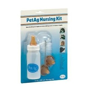 Nursing kit biberon da 120ml per animali + tettarelle di varie misure + scovolino per pulizia