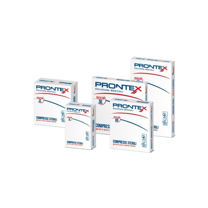 Prontex garza compressa 12/8 36x40cm 12 pezzi