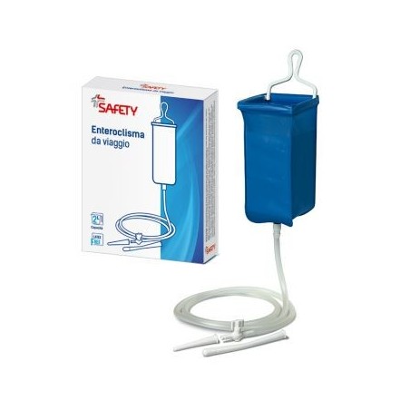 Enteroclisma da viaggio klister in gomma con cannula anale evaginale 2 litri