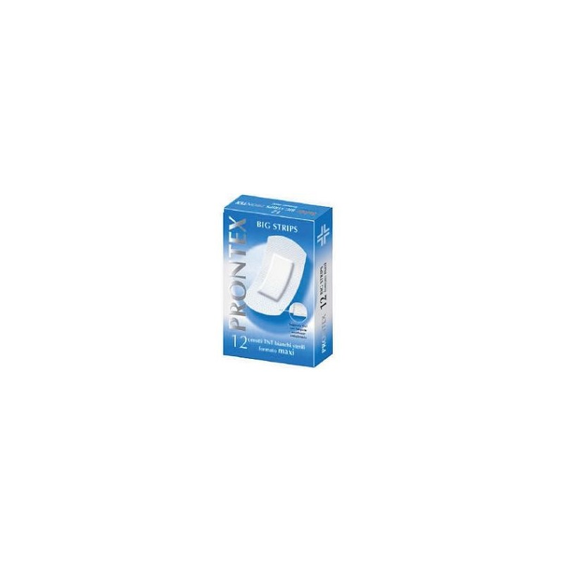 Cerotto prontex big strips astuccio da 12 pezzi formato maxi