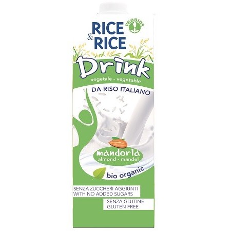 Rice&rice bevanda di riso alle mandorle 1 litro Rice&rice bevanda di riso alle mandorle 1 litro