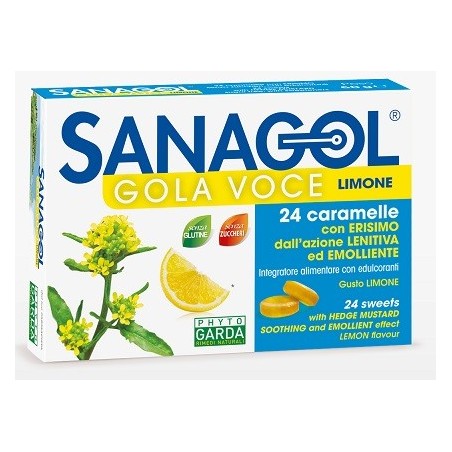 Sanagol gola voce senza zucchero limone 24 caramelle