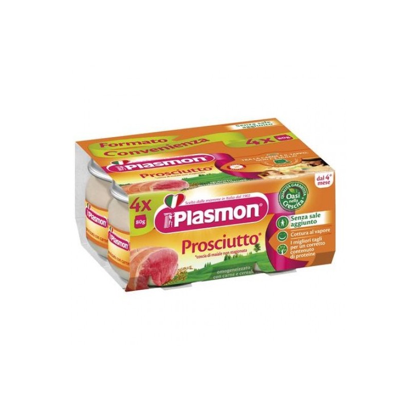 Plasmon omogeneizzato prosciutto cotto 4 x 80 g Plasmon omogeneizzato prosciutto cotto 4 x 80 g