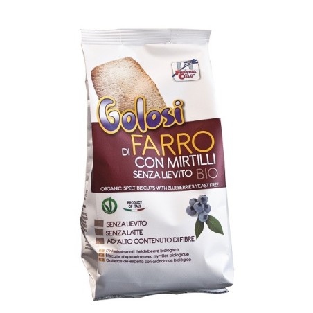 Fsc i golosi biscotti di farro e mirtilli bio senza lievitovegan senza latte 250 g