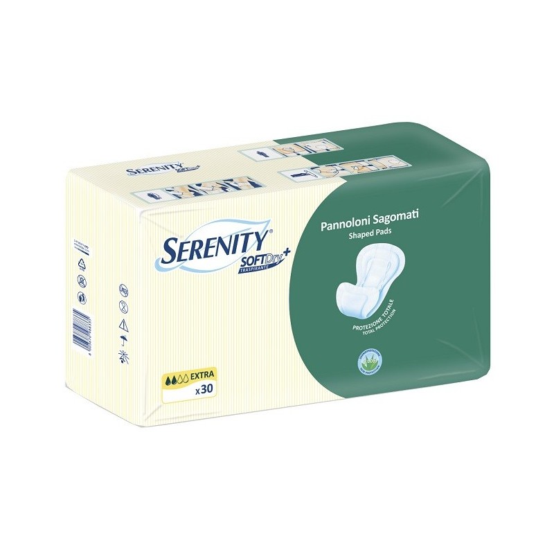 Pannolone per incontinenza sagomato serenity softdry+ aloe extra 30 pezzi