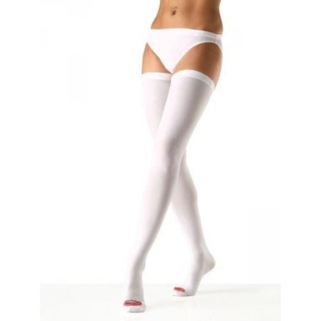 Sigvaris thrombo coscia corta punta aperta bianco s