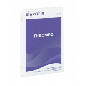Sigvaris thrombo coscia corta punta aperta bianco m