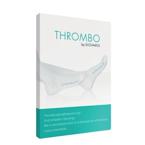Sigvaris thrombo coscia corta punta aperta bianco m