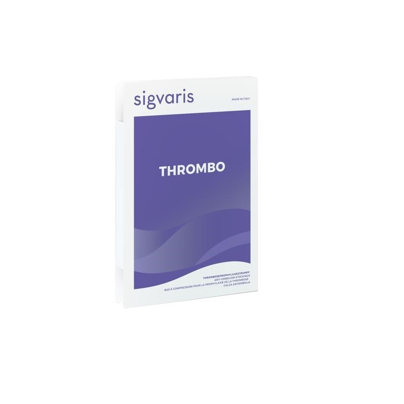 Sigvaris thrombo monocollant lungo punta aperta bianco l