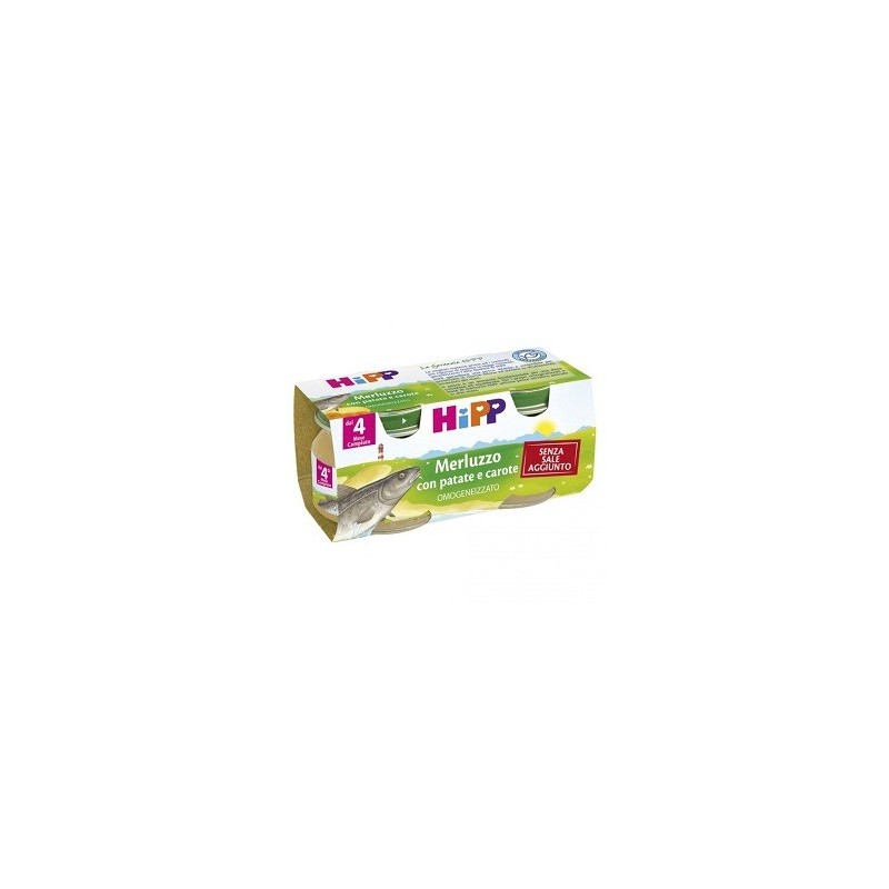 Hipp omogeneizzato merluzzo carote patate 2x80 g