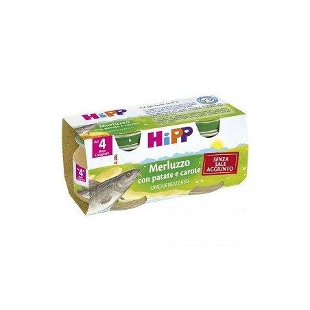 Hipp omogeneizzato merluzzo carote patate 2x80 g