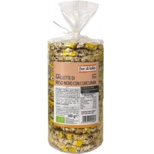 Fior di loto gallette di riso nero con curcuma