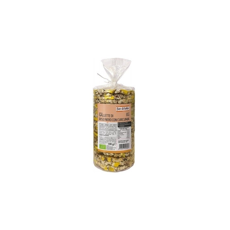 Fior di loto gallette di riso nero con curcuma