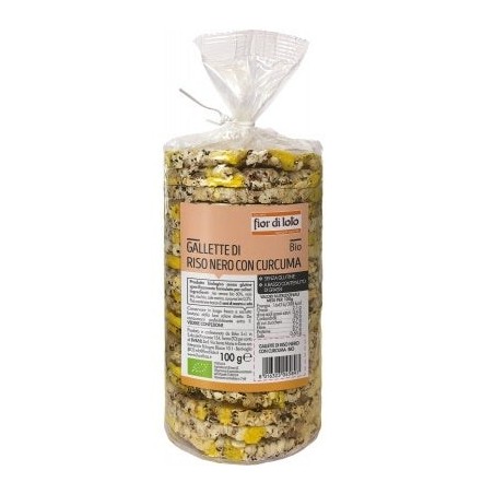Fior di loto gallette di riso nero con curcuma