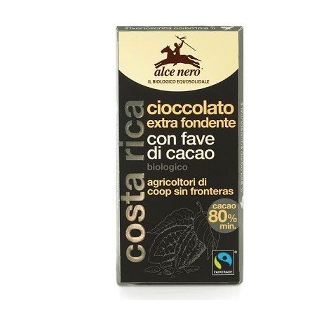 Tavoletta cioccolato extrafondente bio con fave di cacao biofairtrade 100 g