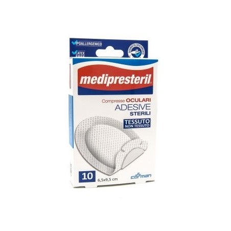 Garza compressa oculare medipresteril adesiva tnt 6,5x9,5cm10 pezzi