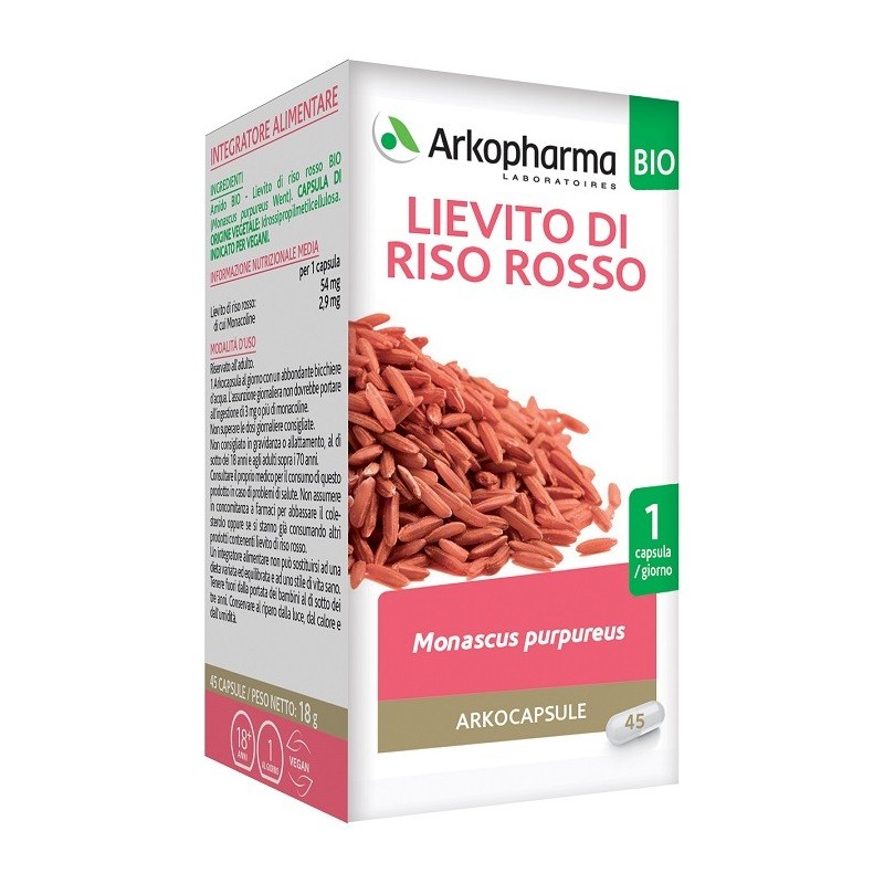 Arko capsule lievito riso rosso 45 capsule bio
