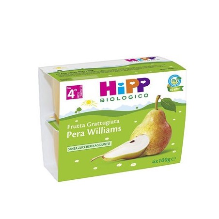 Hipp bio hipp bio frutta grattuggiata pera williams 4x100 g