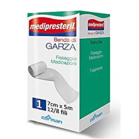 Benda di garza medipresteril 12/8 fu m5x7cm