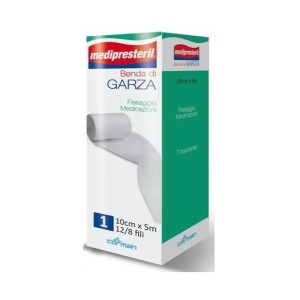 Benda di garza medipresteril 12/8 m5x10cm