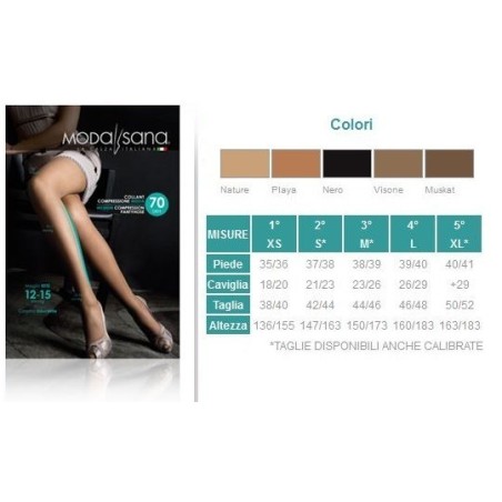 Modasana collant calibrato 70 playa taglia 5 1 paio