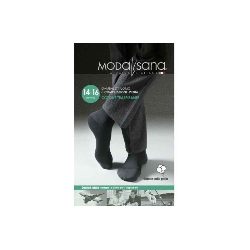 Modasana gambaletto 14/16 mmhg cotone blu taglia l 1 paio