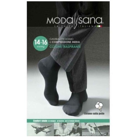 Modasana gambaletto 14/16 mmhg cotone blu taglia l 1 paio
